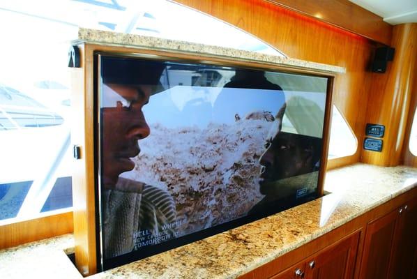 Hide-away TVs Flat screens on a lift Complete installs