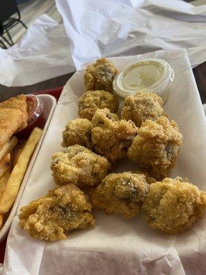 This is the fried mushrooms from Ed's. They're juicy and crispy and will put you in a great mood.