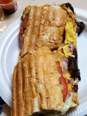 Ham egg and steak Sandwich