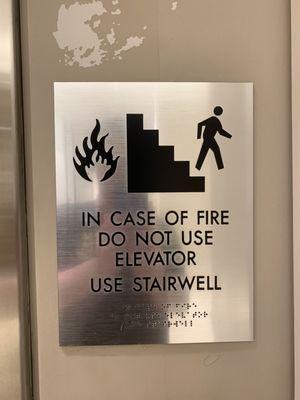 Neiman Marcus elevator fire elevator sign from boca raton fl