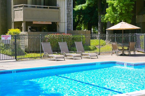 Pool area at the Reserve at Cadillac community