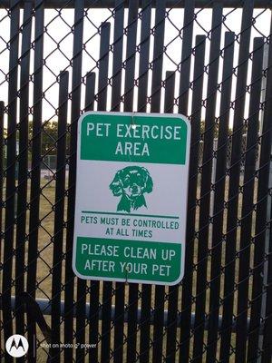 There's an area for your pet to exercise!