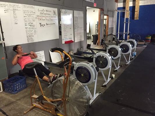 6 rowers and one Air Dyne bike