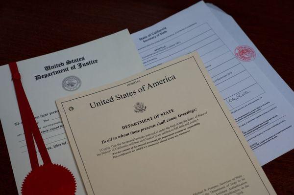 We provide fast Apostille service for U.S. federal & state government documents