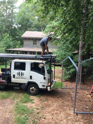 Installation of carport.