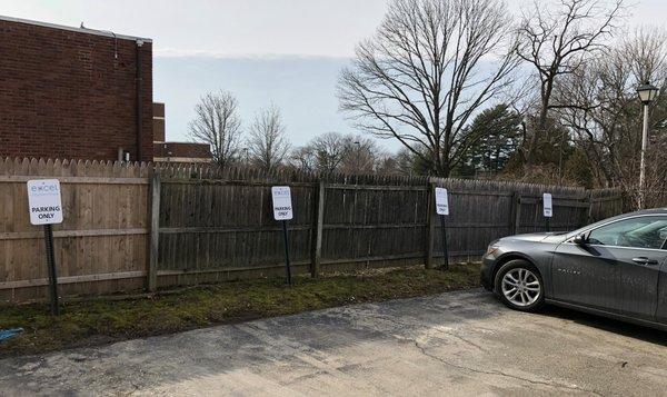 In front of the building.  5 parking spaces reserved to Excel patients.