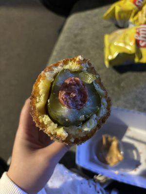 Pickle Corn Dog Inside