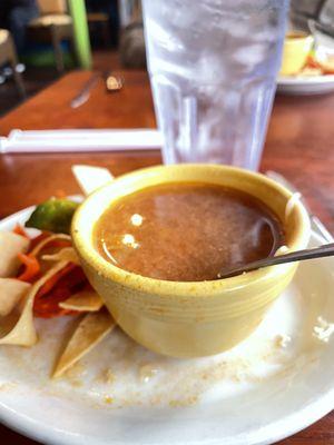 Complementary tortilla soup