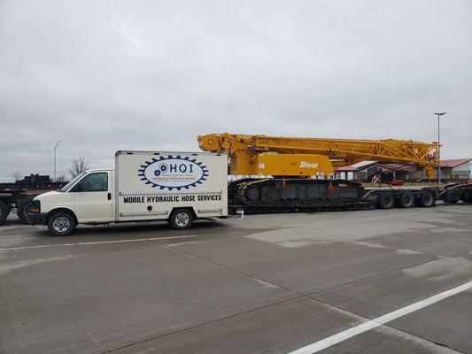 Mobile Repair Service Working On an oversized load hauler