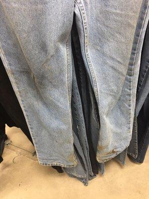 Did the previous owner wipe his butt with the pant leg before they donated???