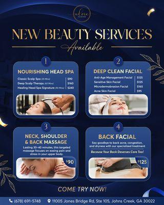 NEW BEAUTY SERVICES AVAILABLE