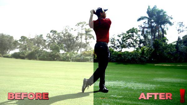 Color Correction before-and-after's of TaylorMade's commercial featuring Tiger Woods.