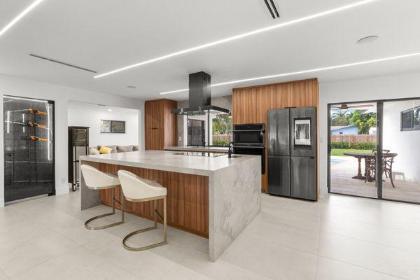 Kitchen of pool home in Hollywood, Florida.