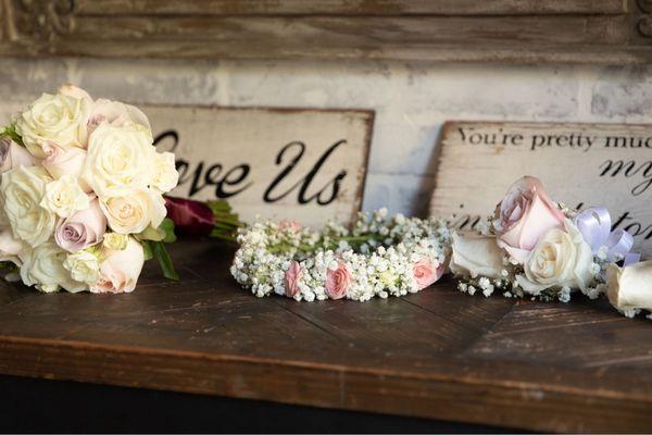 Bouquet, Flower Crown and Boutonnières