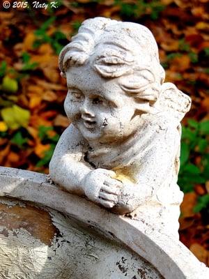 Close-up of one of the cherubs.