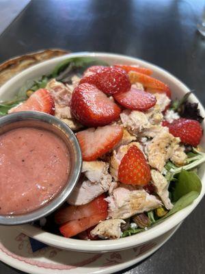 Strawberry salad with raspberry vinaigrette