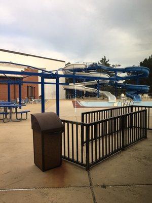 Big pool with water slides and splash pad for the kiddos!