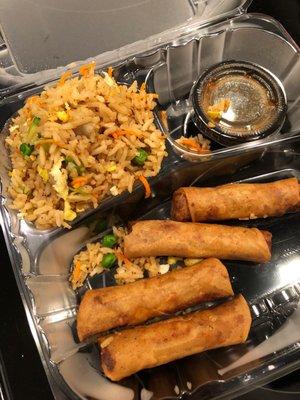 Chicken Lumpia and fried rice