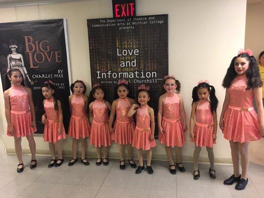 2017 Faces of Children Recital Tap 1 class getting ready to perform "Matilda"