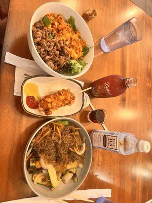 Sweet potato noodles, raspberry wine, organic unsweetened tea.