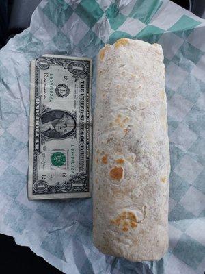 Huge breakfast burrito weighing in at 1 1/2 pounds!