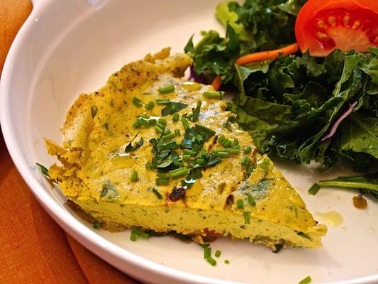 My vegan frittata with herbs and turmeric.