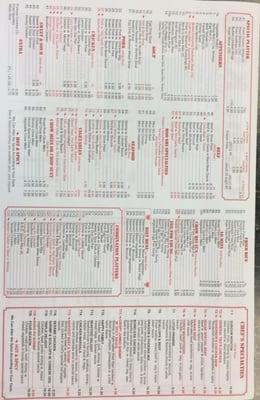 Picture of their current menu when I went and ordered food.