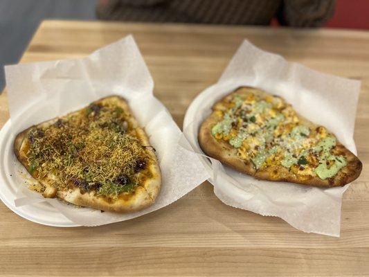 Samosa Smash Pizza and Elote Pizza