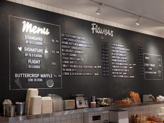 Menu as of June 2023