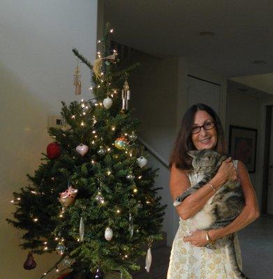 My lil' Hawaiian cat and I, one Christmas years ago