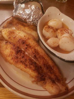 Haddock flounder scallops baked potato