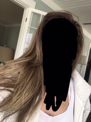 Hair color before full highlights