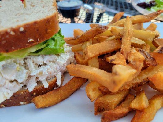 Housemade chicken salad and fries