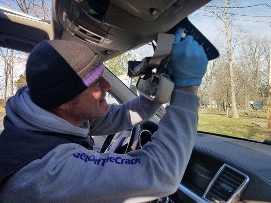 Replacing the cameras and mirror on a new mercedes after a windshield install