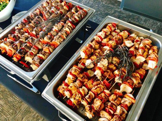 Mediterranean Style Chicken and Beef Skewers