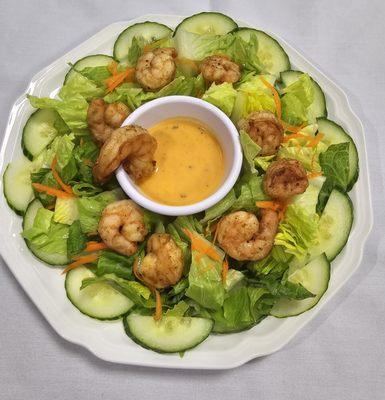 Salad with shrimp added