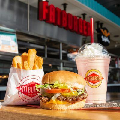 XXL Fatburger (1lb) Fat Fries Vanilla Milkshake