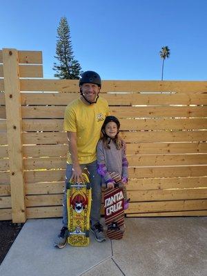 Santa Cruz skateboard and protec helmets