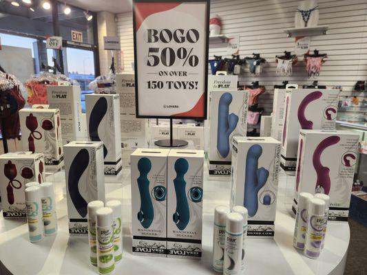 BOGO 50 Evolved, Playboy Pleasure, Gender X, and Zero Tolerance. Offer valid 8/25/2024 -9/28/2024 at store closing.