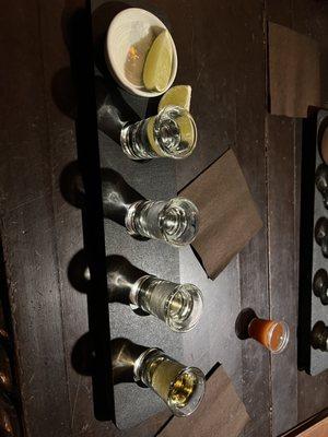 Cava tequila flight