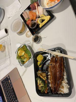 Unagi don and Chirashi