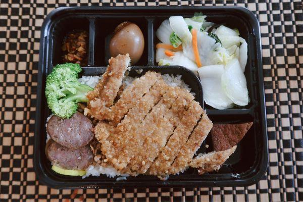 Fried pork chop bento