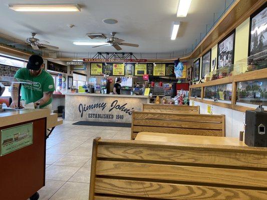 View toward the counter