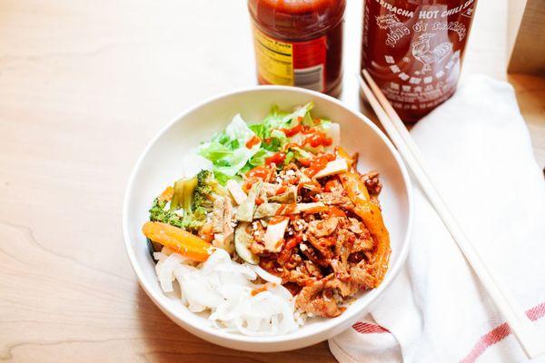 Our popular spicy pork bowl