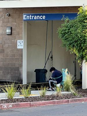 Chevron lazy carwash attendant