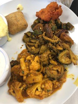 Chopped chokra and mango cauliflower from the buffet are a must try!