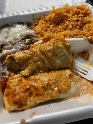 Chimichangas-- very very dry. Would not re-order.