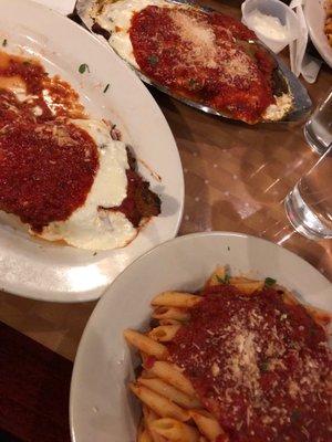 Chicken Parmigiana and Eggplant Parmigiana