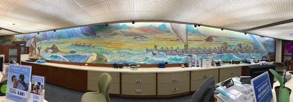 long wall mural @ Kapiolani Branch