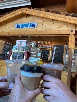 Hot or iced, we can all agree on our favorite coffee drinks at the Serene Bean!  Cheers campers!!!!!